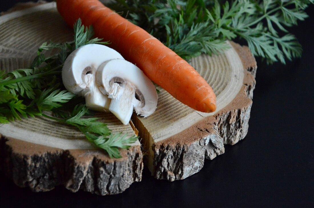 Carrot and mushrooms for baby