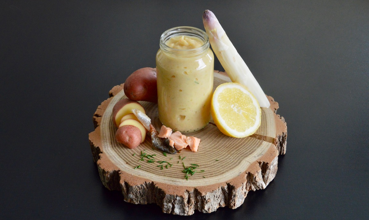 White Asparagus, Chives, Lemon, and Trout Puree Recipe for Baby (From 9 Months)