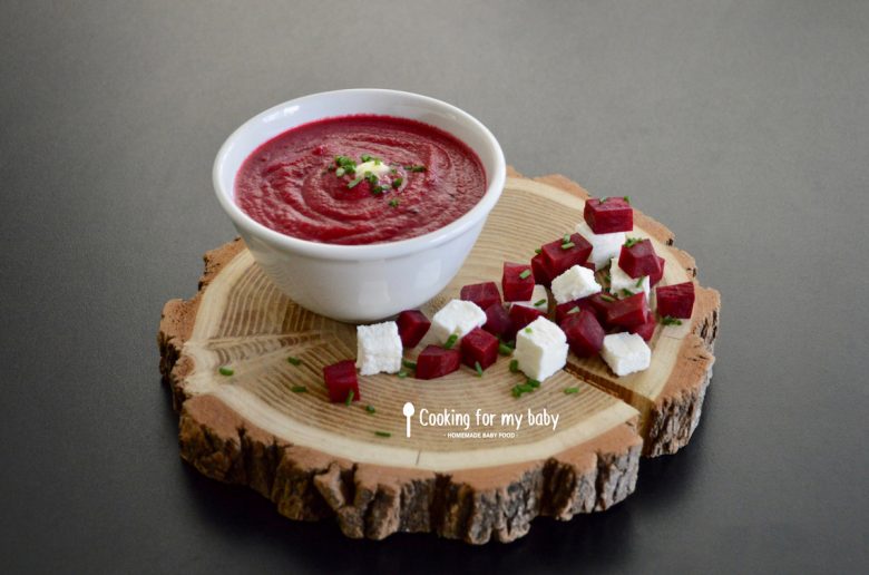 Beetroot and feta with fresh chives gazpacho baby recipe (From 8 months)